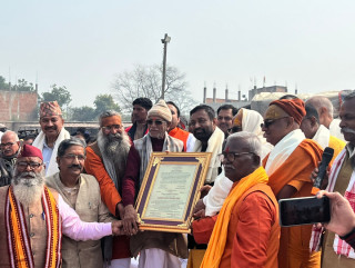 कालिगण्डकीको सालिगग्राम अयोध्याको राम जन्मभुमी तिर्थ क्षेत्र धाममा हस्तान्तरण