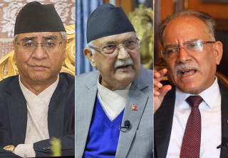 प्रचण्ड, देउवा र ओलीबीच बालुवाटारमा वार्ता