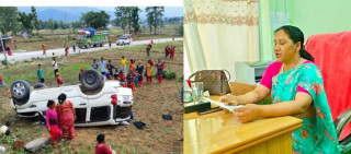 कर्णाली प्रदेश सांसद खड्का सवार गाडी दुर्घटना