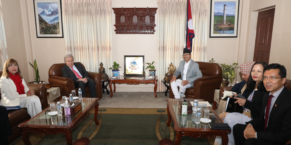उच्चस्तरीय भेटवार्ताका लागि गुटरेस सिंहदरबार