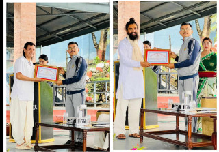 योग प्रशिक्षक खनाल र सुबेदी सम्मानित