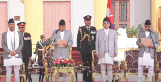 प्रधानमन्त्री ओलीद्वारा शपथ ग्रहण