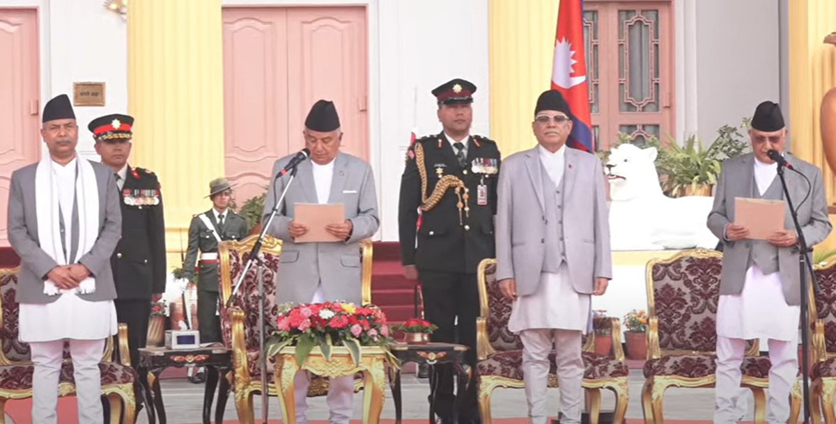 प्रधानमन्त्री ओलीद्वारा शपथ ग्रहण