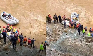 त्रिशूली नदीमा बेपत्ता बस र यात्रुको खोजी आज पनि जारी