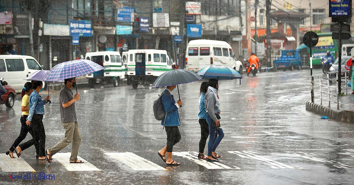 देशका अधिकांश स्थानमा लगातार वर्षा