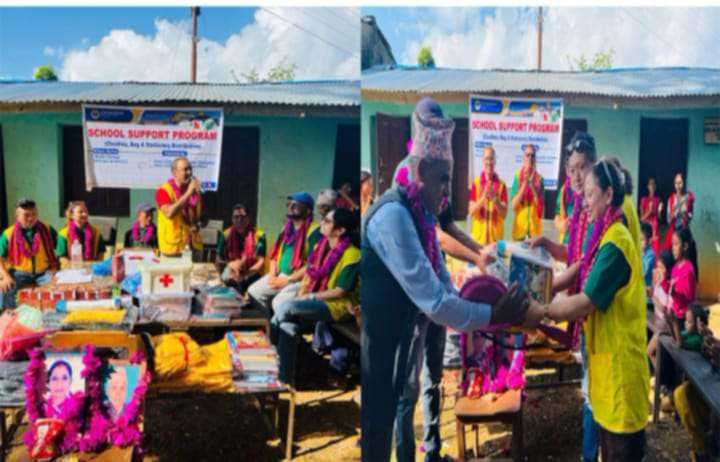 लायन्स क्लब अफ काठमाण्डु च्याम्पियन र काठमाण्डु एकताले गरे स्टेसनरी सामाग्री वितरण